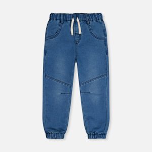 French Terry Denim Jogger Pants Light Blue