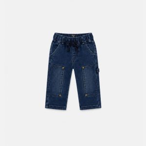 Baby French Terry Denim Pants Navy Blue