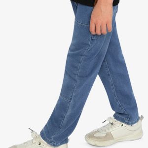 French Terry Denim Pants Light Blue - Image 3