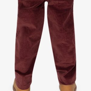 Stretch Corduroy Pants With Cargo Pocket Reddish-Brown - Image 4