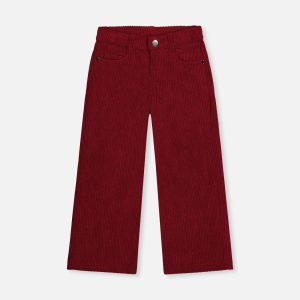 Stretch Corduroy Wide Leg Pants Reddish-Brown - Image 12