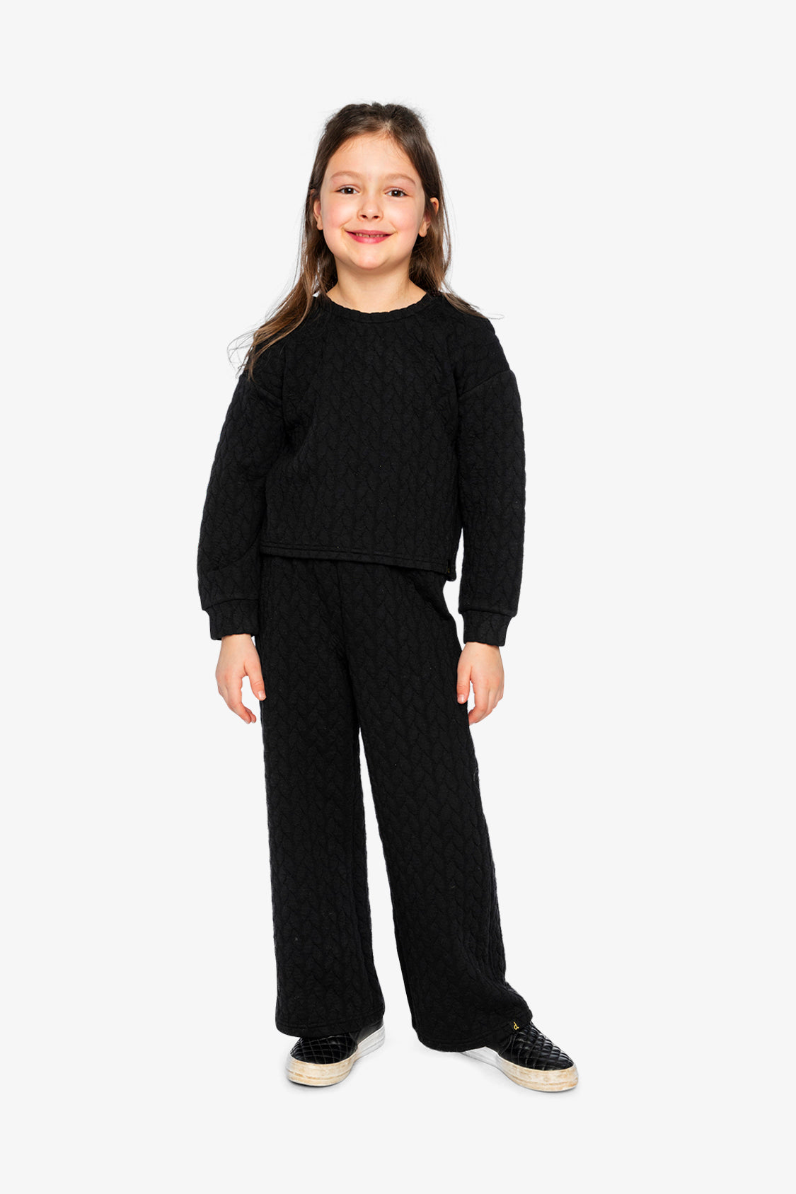 Wide Leg Jacquard Pants Black - Image 5