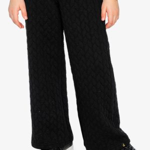 Alternative view of Wide Leg Jacquard Pants Black