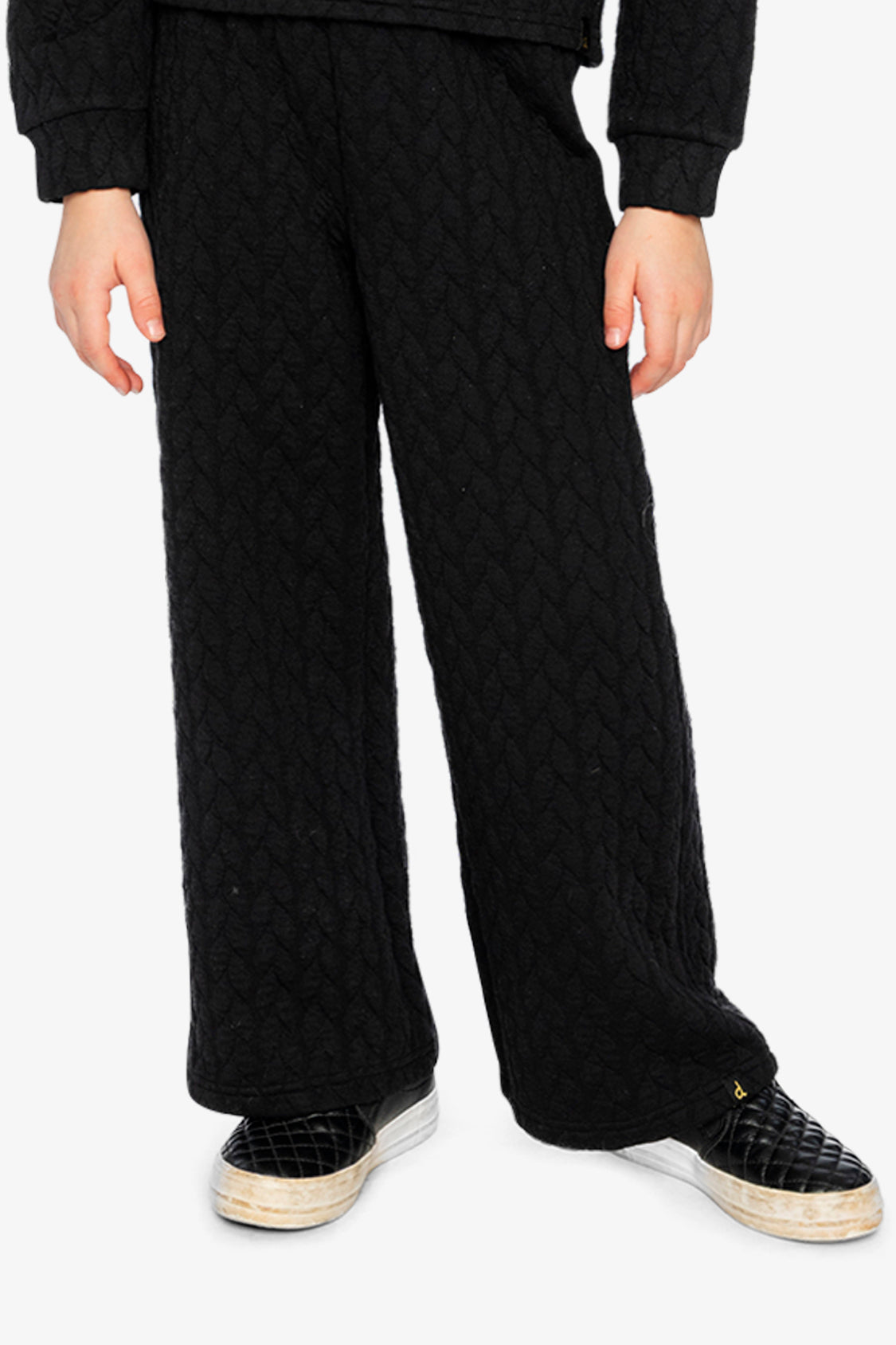 Wide Leg Jacquard Pants Black - Image 2