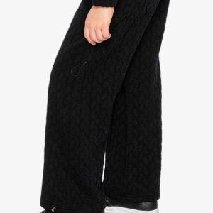 Wide Leg Jacquard Pants Black - Image 3