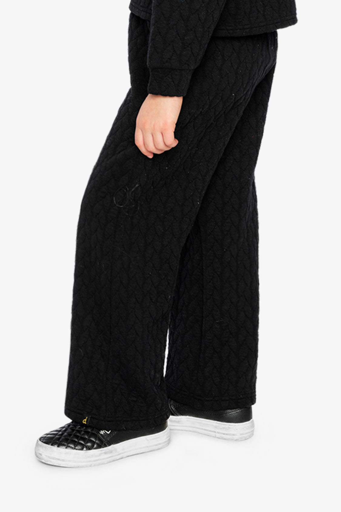 Wide Leg Jacquard Pants Black - Image 3
