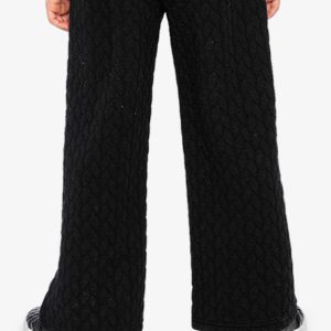 Wide Leg Jacquard Pants Black - Image 4