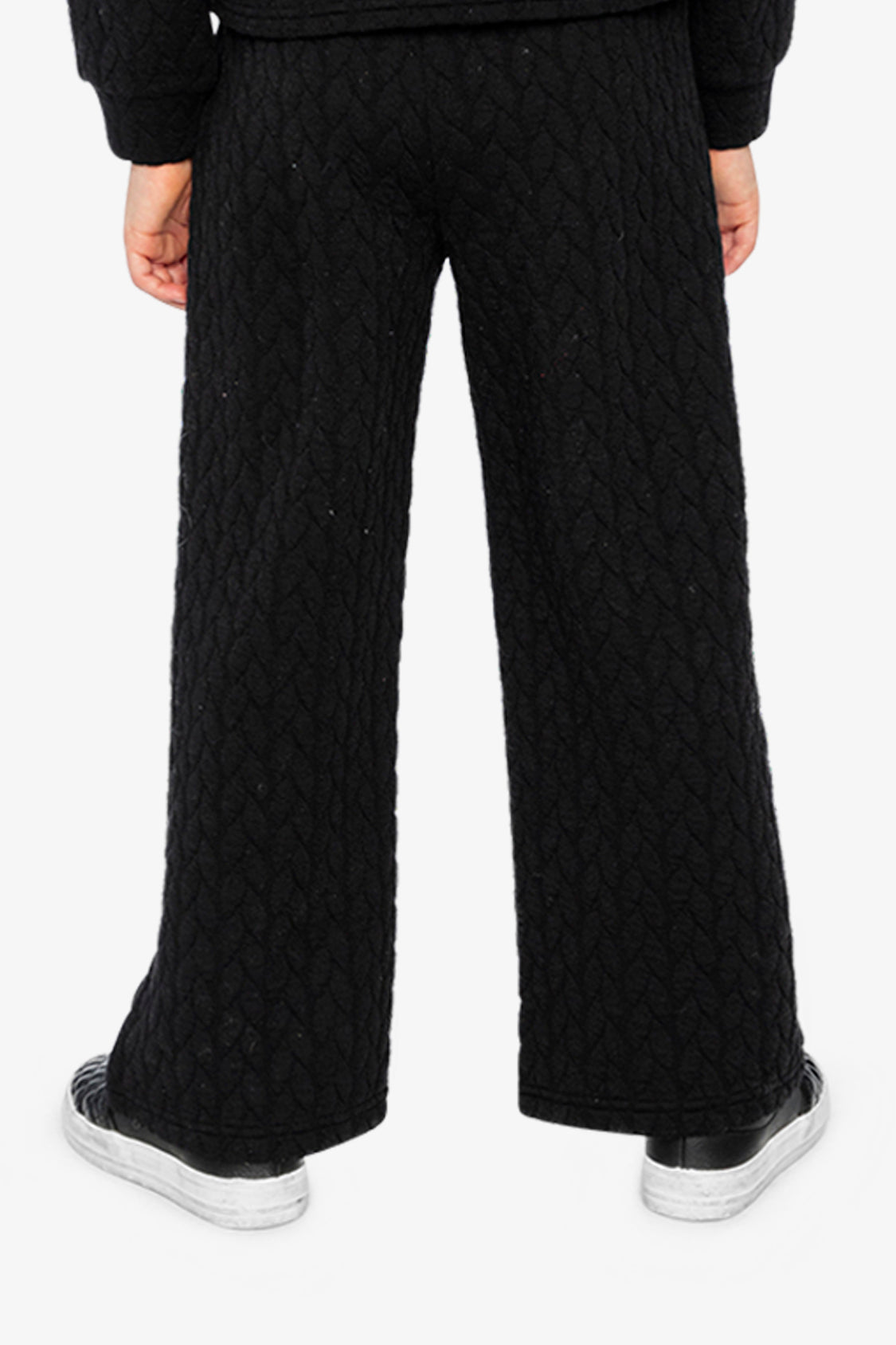 Wide Leg Jacquard Pants Black - Image 4