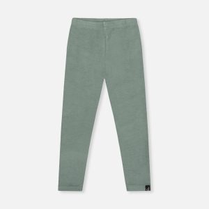 Rib Leggings Green Printed Green