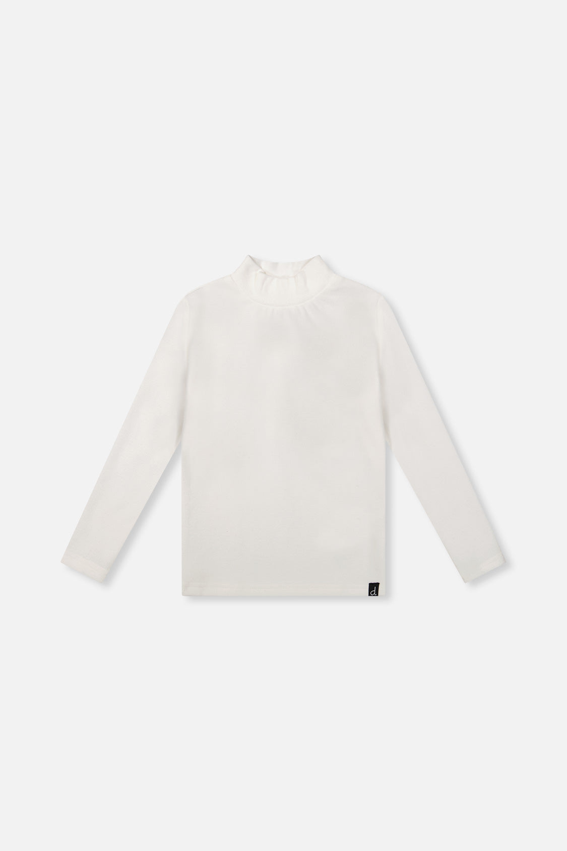 Brushed Rib Mock Neck Top Off-White