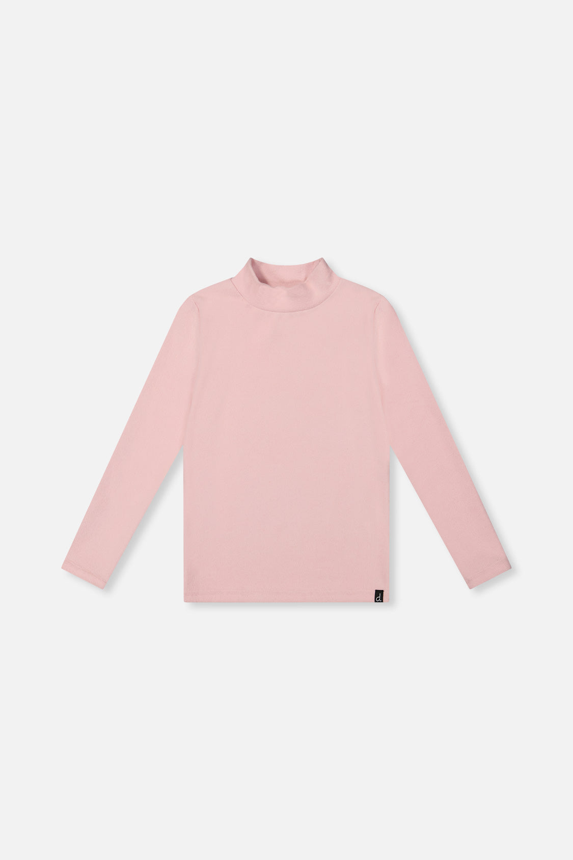 Brushed Rib Mock Neck Top Pale Dusty Pink