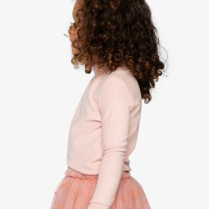 Brushed Rib Mock Neck Top Pale Dusty Pink - Image 3