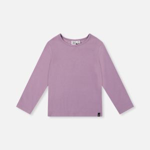 Brushed Rib Crew Neck Top Violet