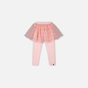 Baby Leggings With Integrated Tulle Skirt Pale Dusty Pink