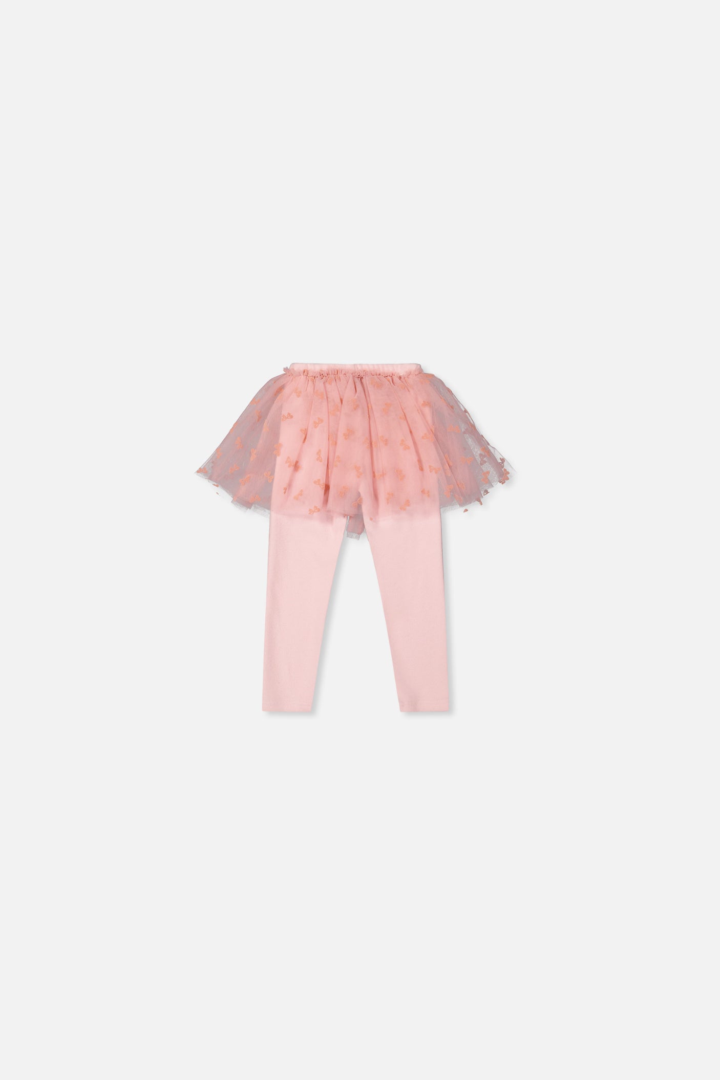 Baby Leggings With Integrated Tulle Skirt Pale Dusty Pink - Image 2