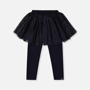 Leggings With Integrated Tulle Skirt Dark Blue - Image 9