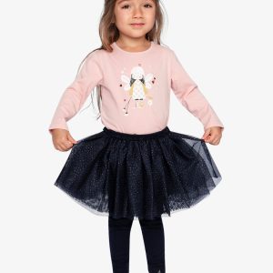 Leggings With Integrated Tulle Skirt Dark Blue - Image 5