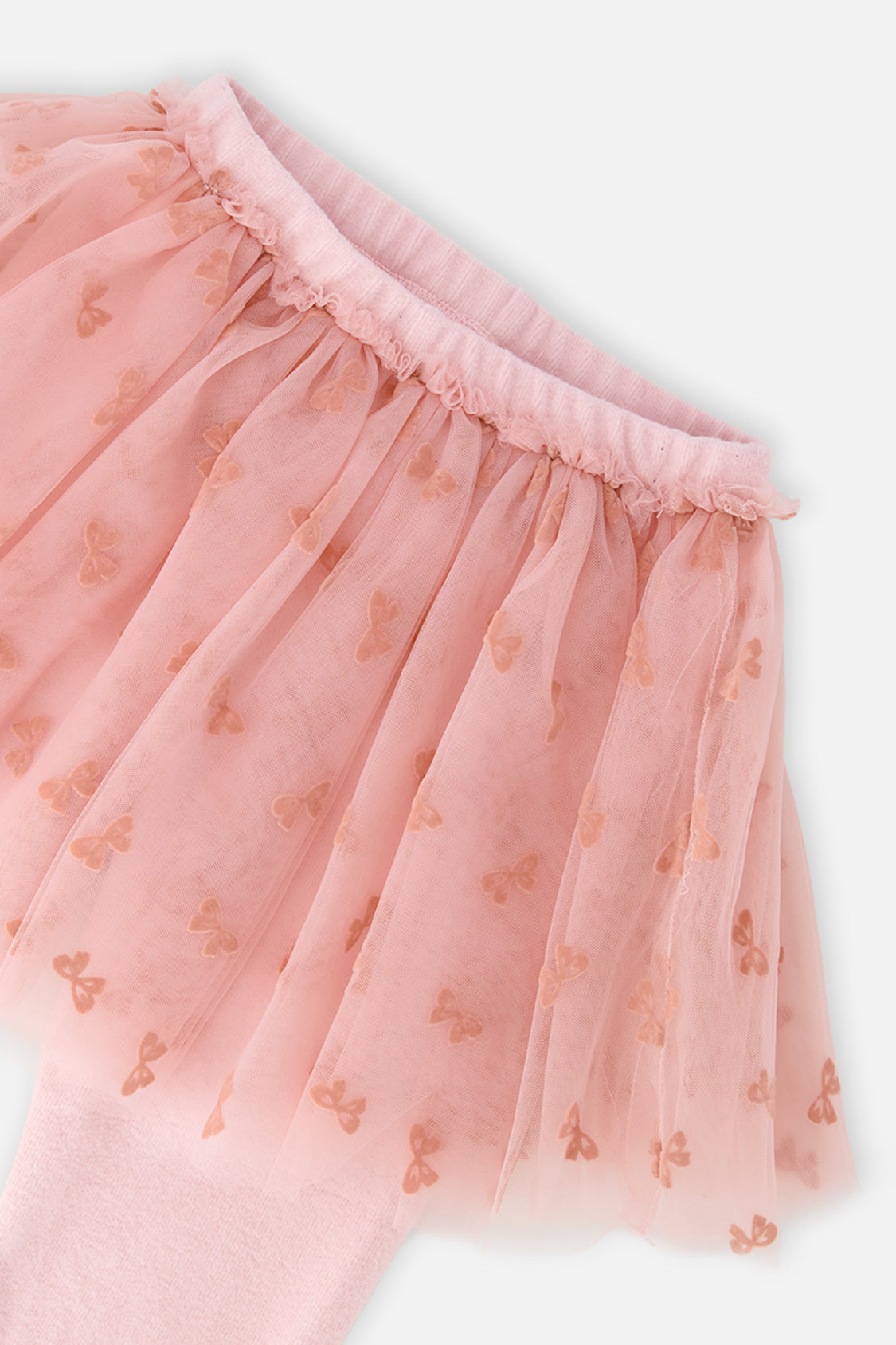 Baby Leggings With Integrated Tulle Skirt Pale Dusty Pink - Image 3