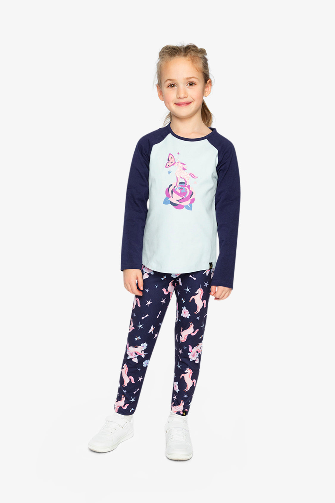 Printed Leggings Navy Unicorn Print - Image 5