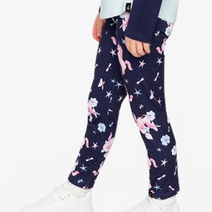Printed Leggings Navy Unicorn Print - Image 3