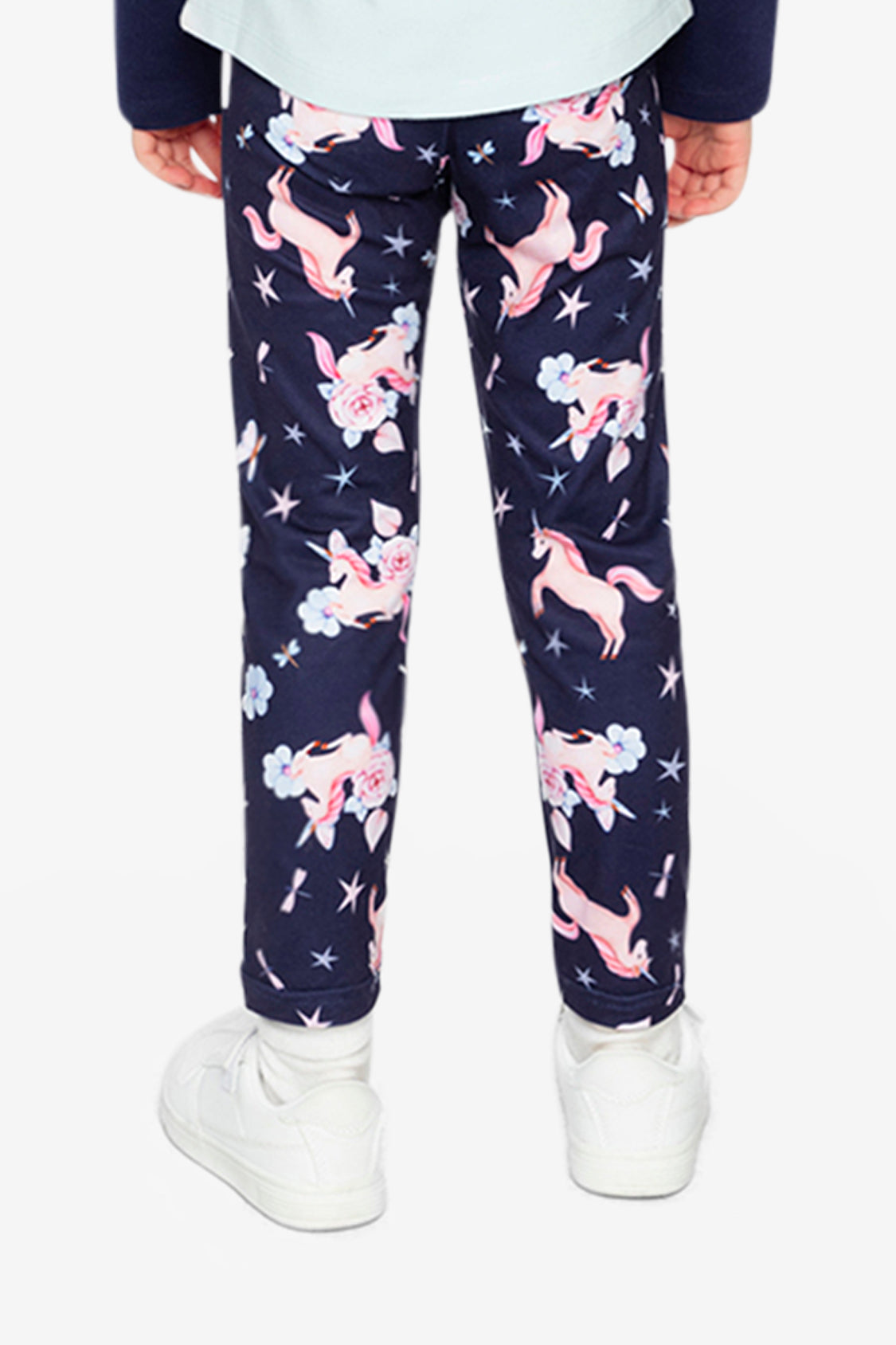 Printed Leggings Navy Unicorn Print - Image 4