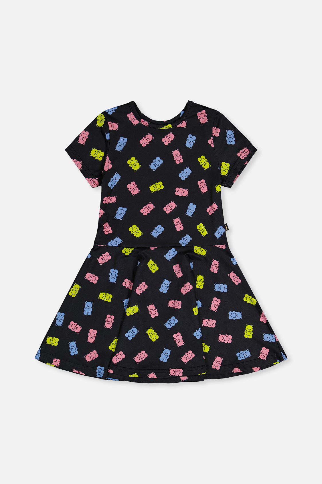 Short Sleeve Dress Black Printed Gummy Bears - Image 12