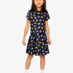 Alternative view of Short Sleeve Dress Black Printed Gummy Bears