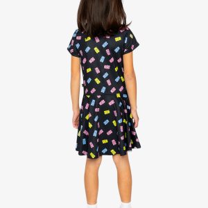 Short Sleeve Dress Black Printed Gummy Bears - Image 4