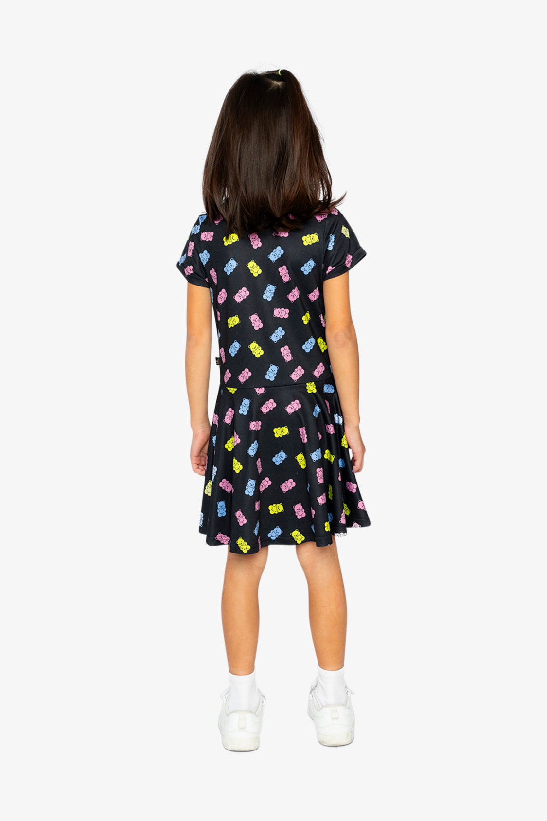 Short Sleeve Dress Black Printed Gummy Bears - Image 4