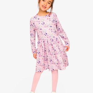 Long Sleeve Dress Rose Print Daisies - Image 2