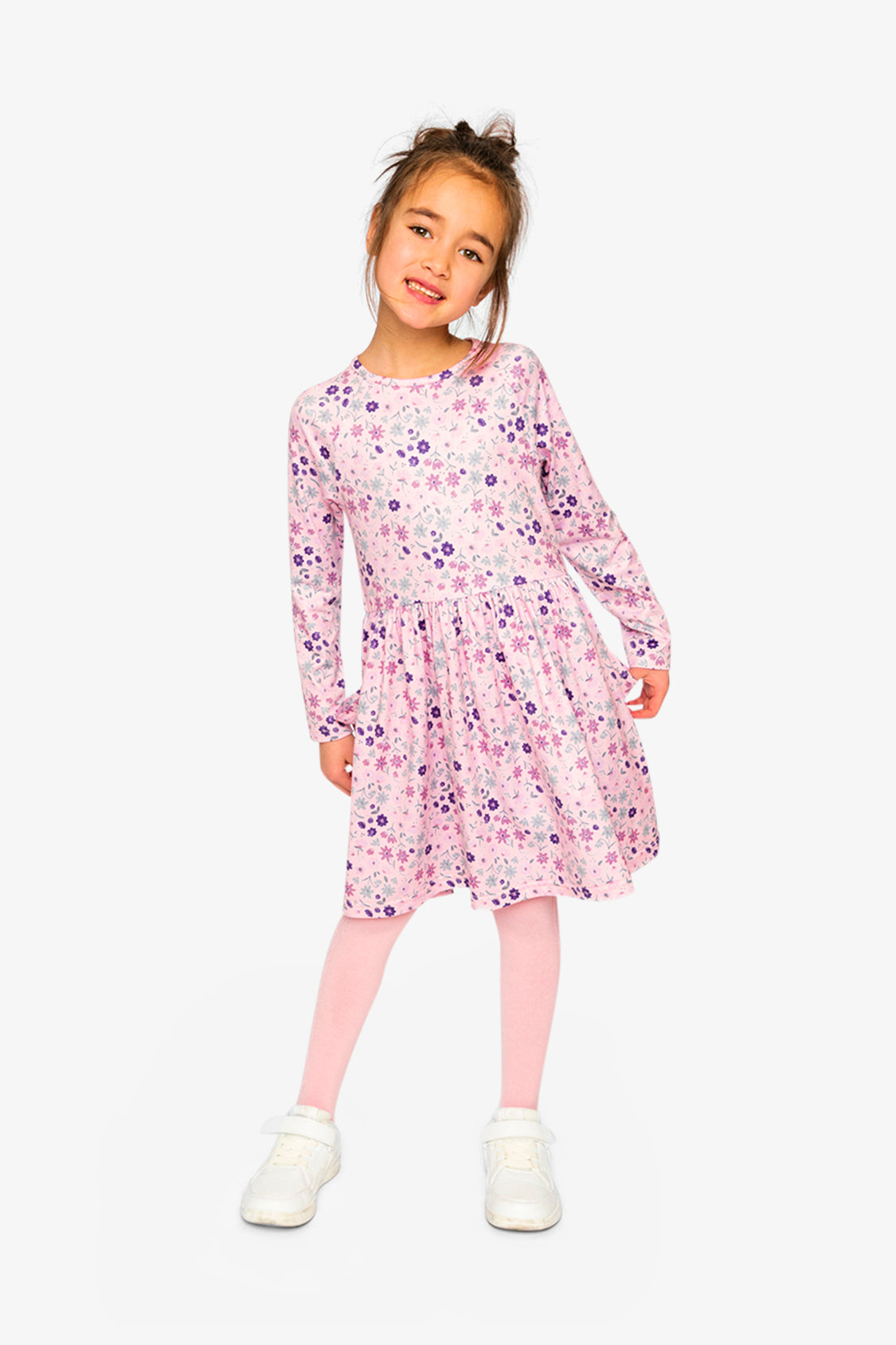 Long Sleeve Dress Rose Print Daisies - Image 2