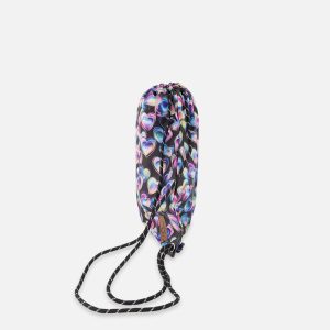 Alternative view of Drawstring Bag Black Printed With Hearts