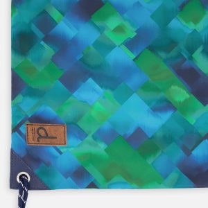 Drawstring Bag Blue Diamond Print - Image 3