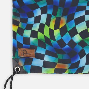 Drawstring Bag Blue Checkered Print - Image 3