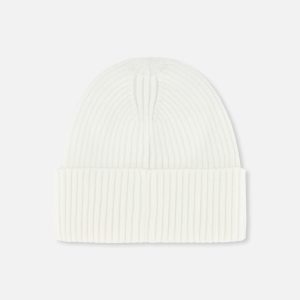 Ribbed Knit Hat Off-White - Image 3