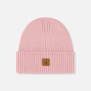 Ribbed Knit Hat Pale Dusty Pink - Image 7