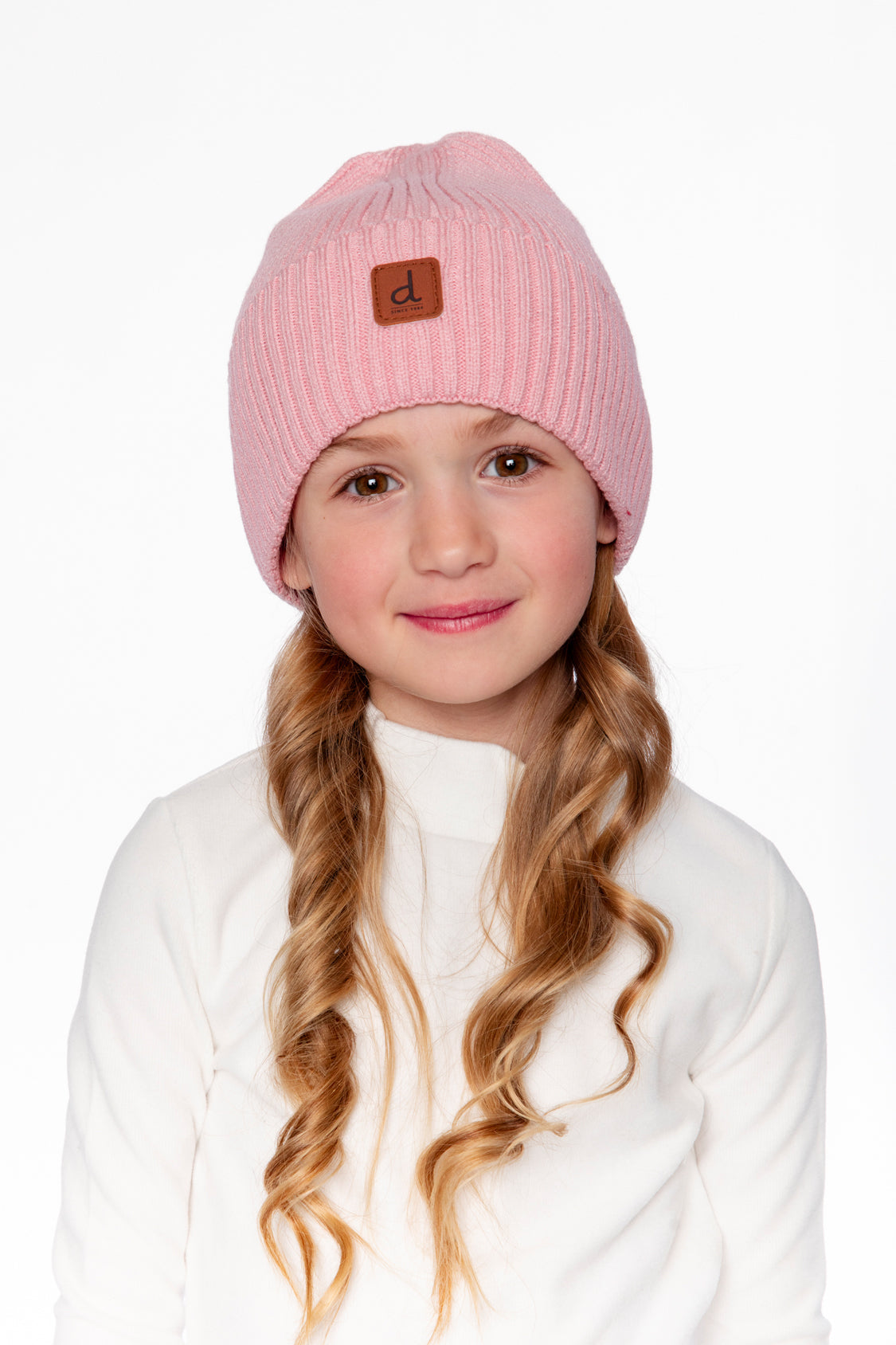 Ribbed Knit Hat Pale Dusty Pink - Image 2