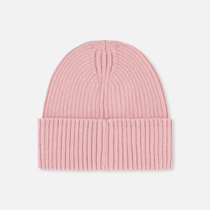 Ribbed Knit Hat Pale Dusty Pink - Image 3