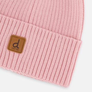 Ribbed Knit Hat Pale Dusty Pink - Image 4