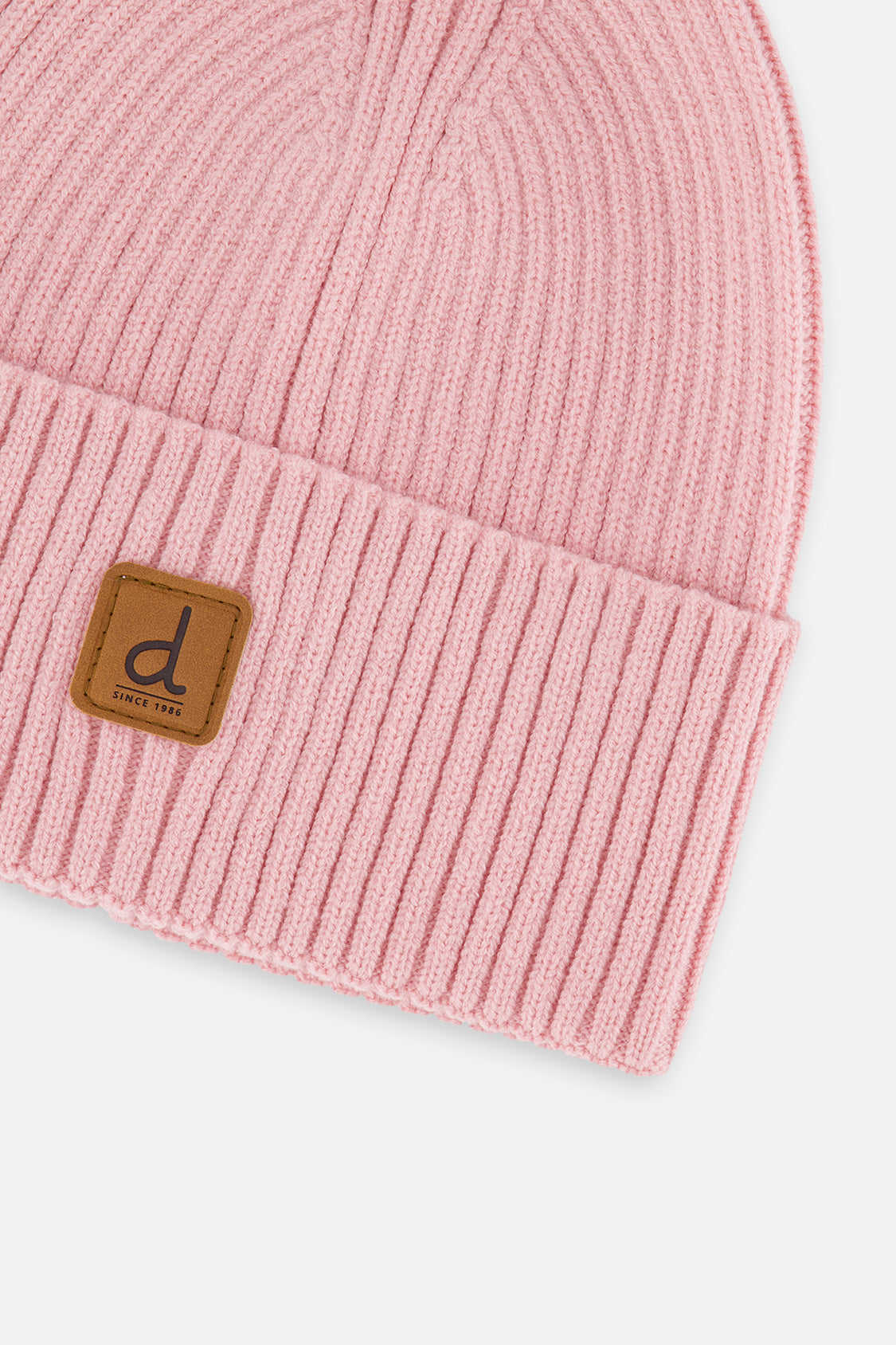 Ribbed Knit Hat Pale Dusty Pink - Image 4