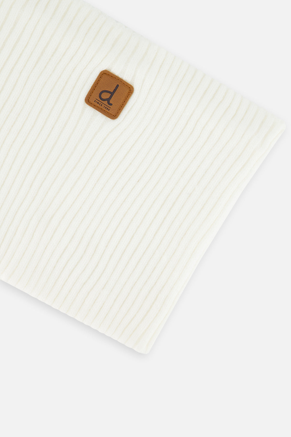 Ribbed Knit Neckwarmer Off-White - Image 3