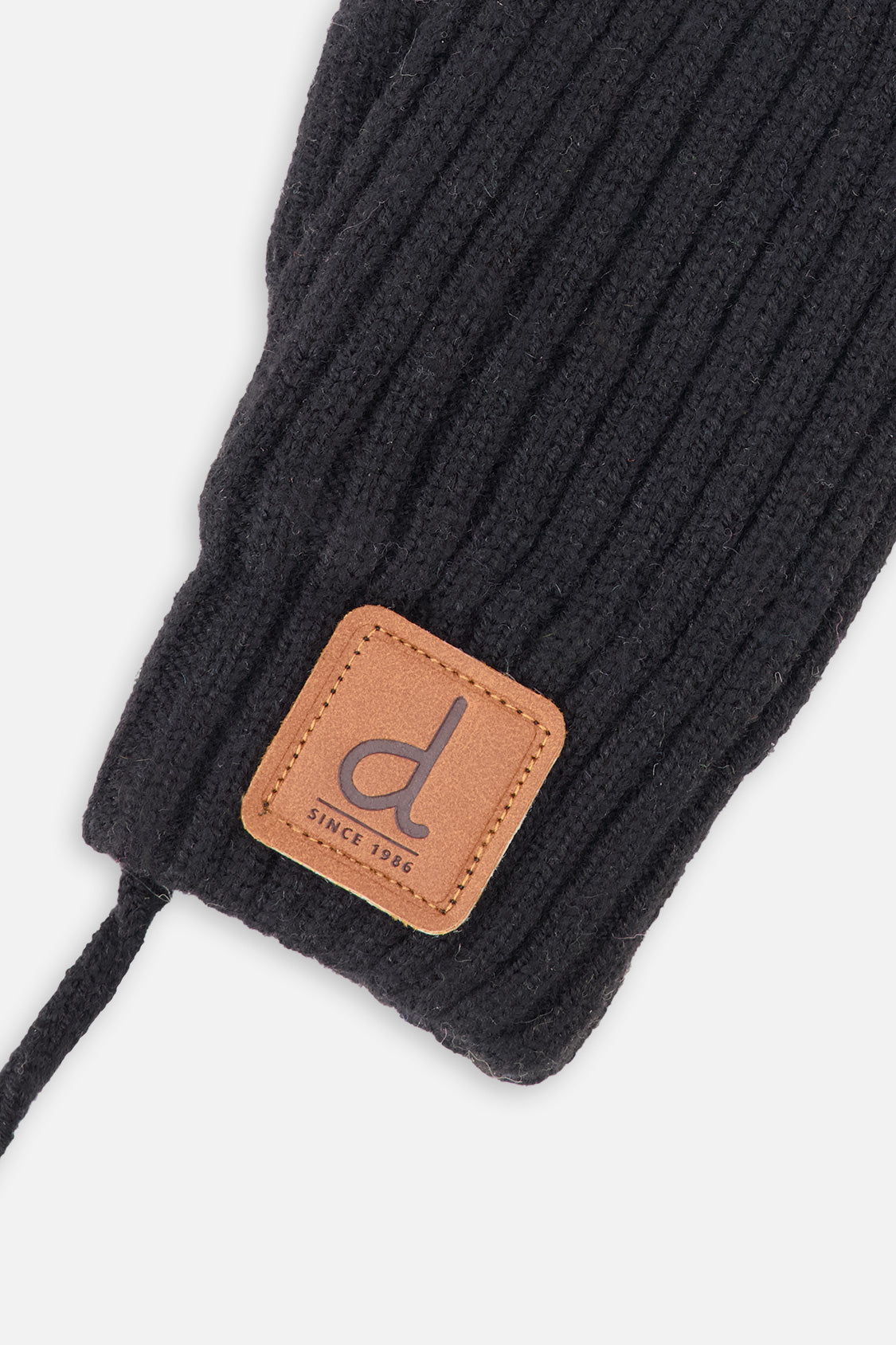 Baby Knit Mittens With String Black - Image 3