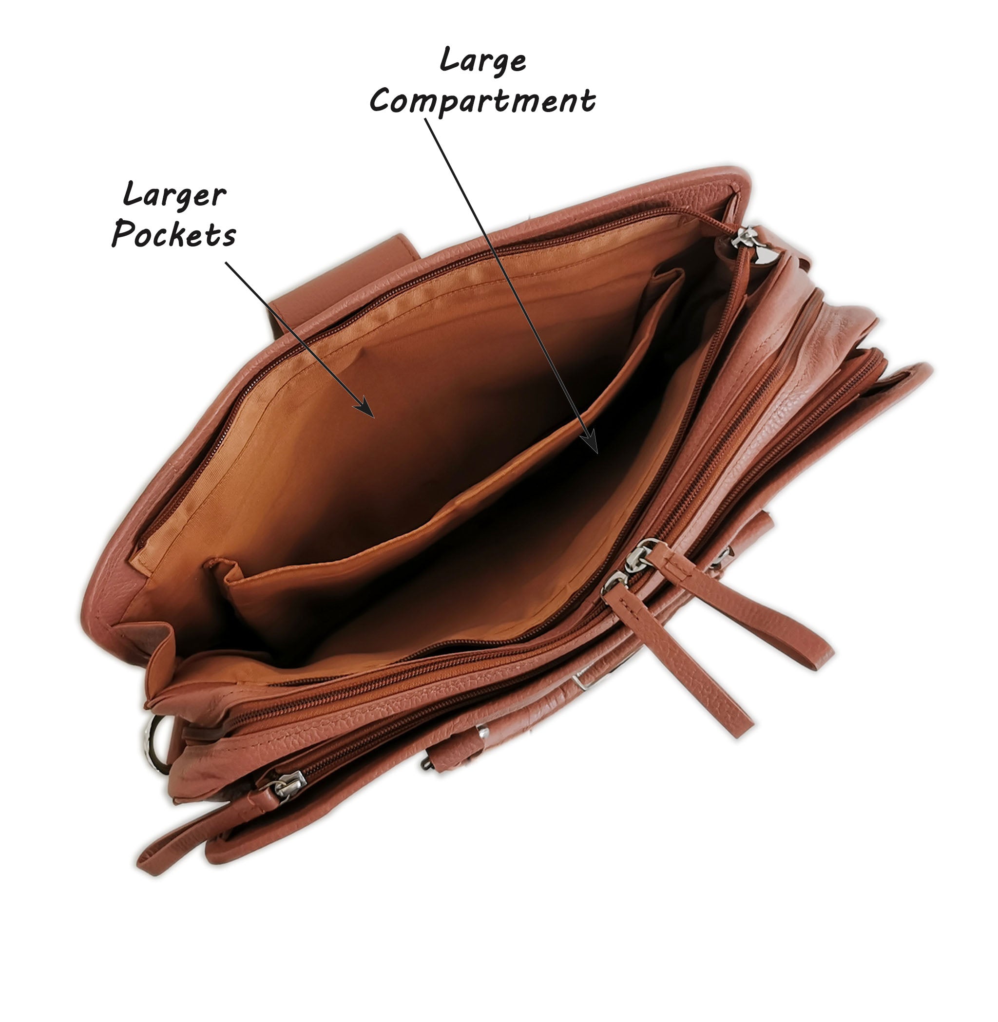 Leather Briefcase, Brown - Image 4