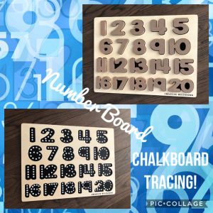 Alternative view of NUMBER PUZZLE - CHALKBOARD BASE WITH TRACERS - Number Tracing Puzzle with Chalkboard Base | Special Needs Math Learning Tool | Fine Motor Skills Development