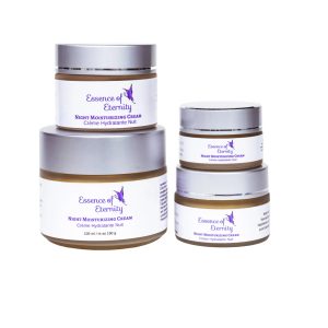 Essence of Eternity Night Cream with rose, cedarwood, and nourishing botanical oils for deep overnight hydration