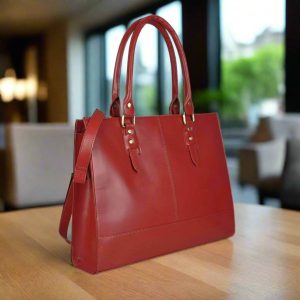 Alternative view of The Signature 17" Leather Laptop  Bag, Red