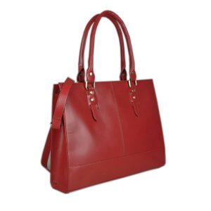 The Signature 17" Leather Laptop Bag, Red