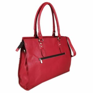The Signature 17" Leather Laptop Bag, Ruby - Image 5