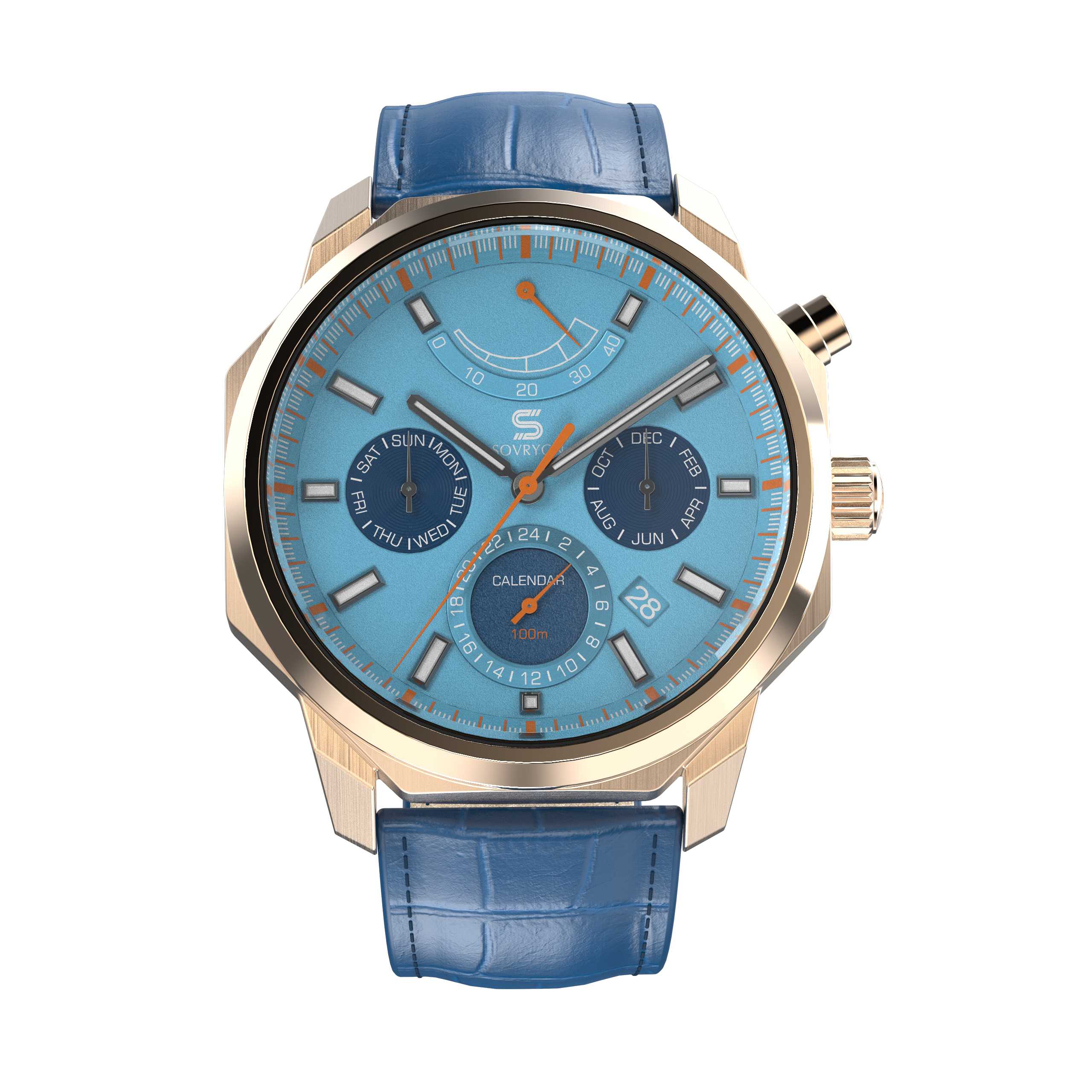 Blue Leather - Rosegold Clasp - Image 2