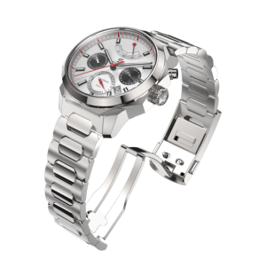 SOVRYGN Calendar Panda watch with white dial, black subdials, and full calendar layout